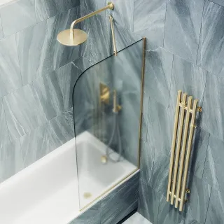 Шторка на ванну MaybahGlass MGV-132-3у 44см золото